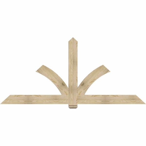 Ekena Millwork Redmond Rough Sawn Timber Gable Bracket, Douglas Fir, 96"W x 44"H x 2"D x 6"F, 11/12 Pitch GBW096X44X0206RED00RDF - main